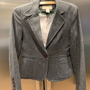 LL Bean Classic Sz 4 Herringbone Tweed Blazer